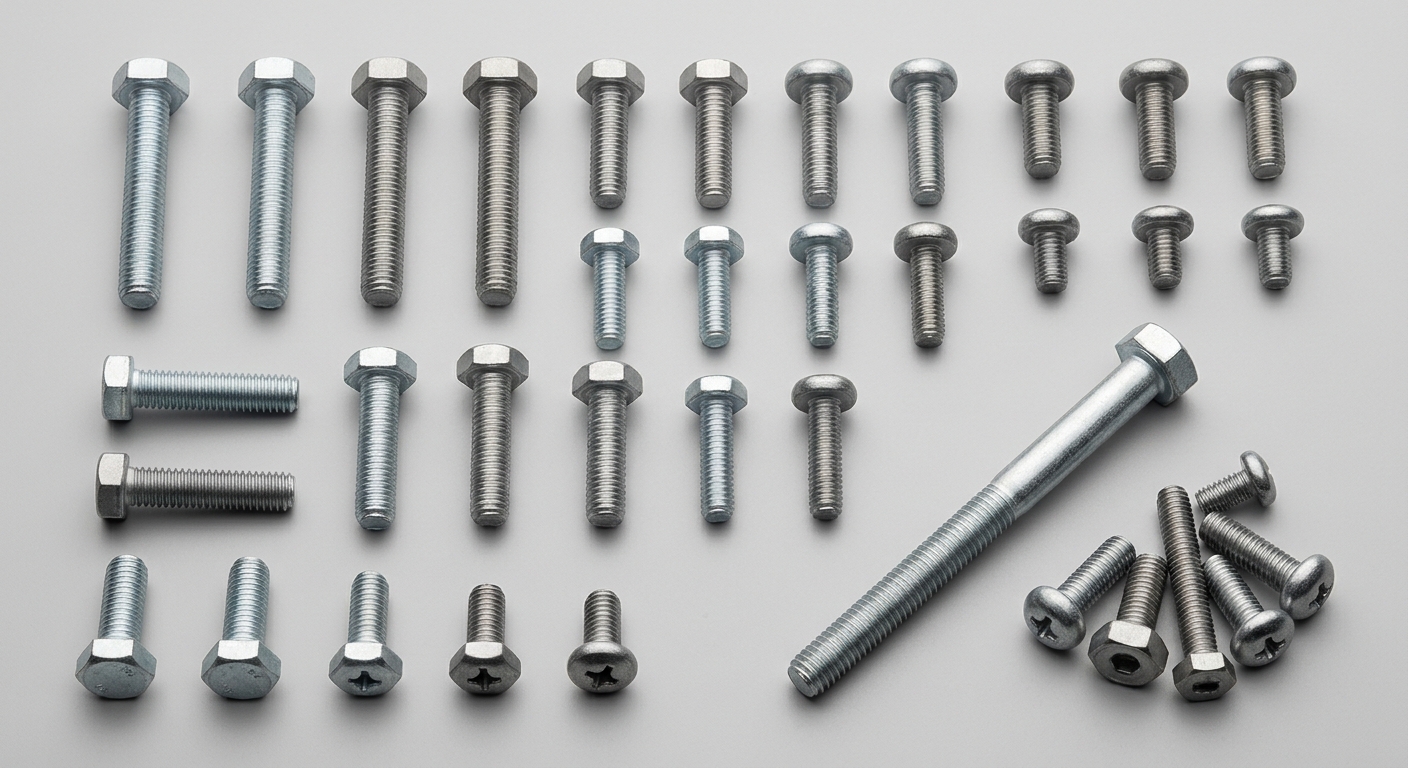 Carbon steel coated screws