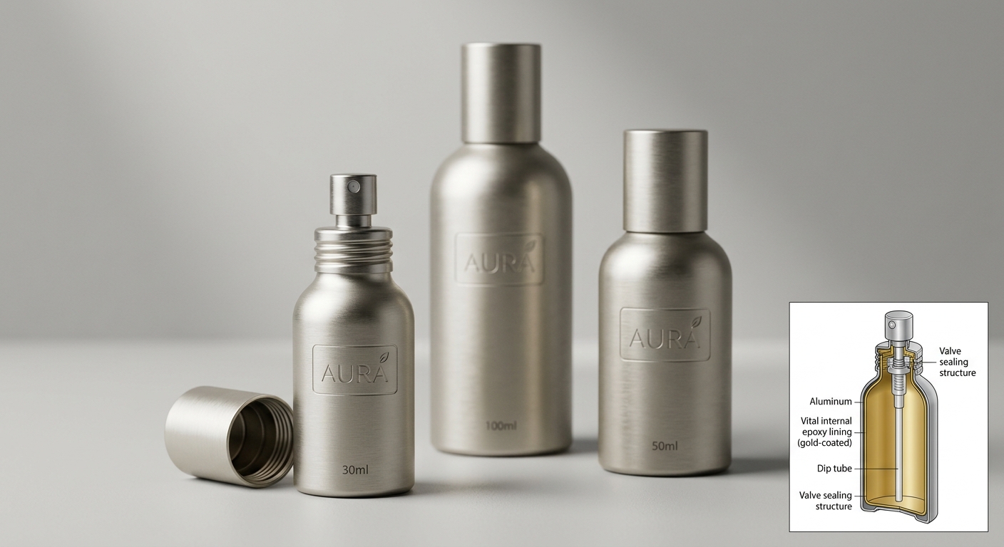 Aluminum perfume packaging