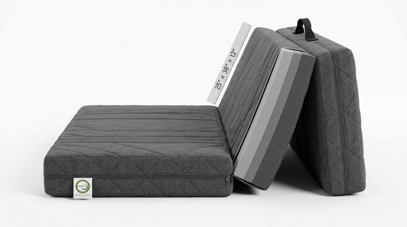 Trifold Memory Foam Mattress